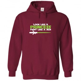 Look Like A Princess Fight Like A Jedi Classic Unisex Kids and Adults Pullover Hoodie For Sci-Fi Movie Fans